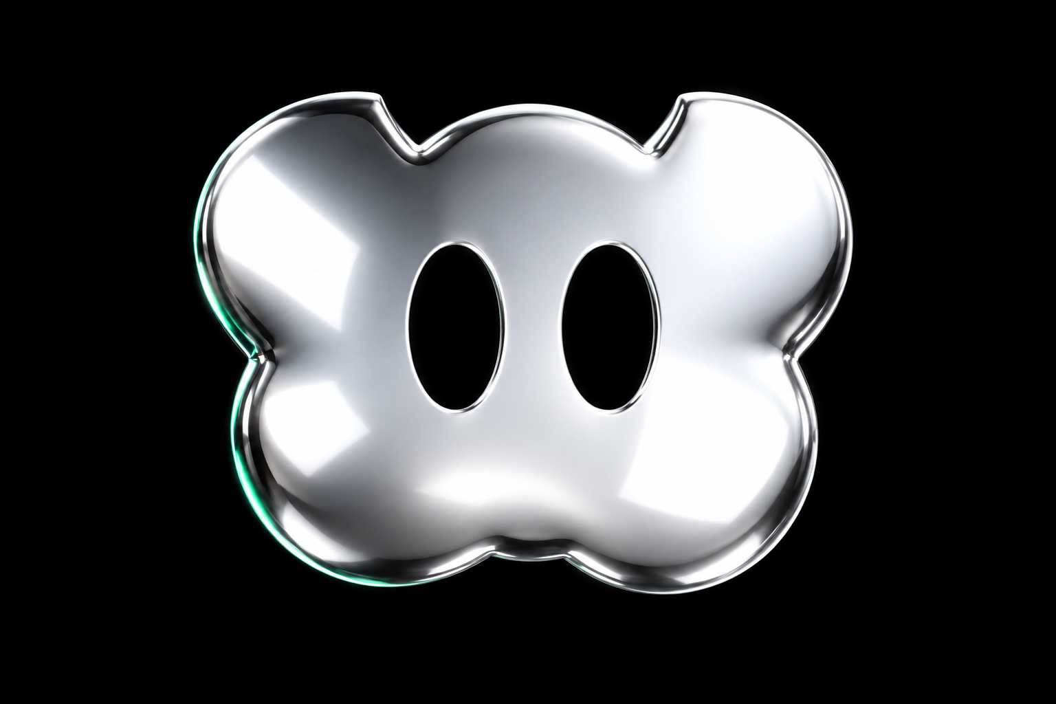 Kovi’s shiny silver character, with two friendly oval eyes